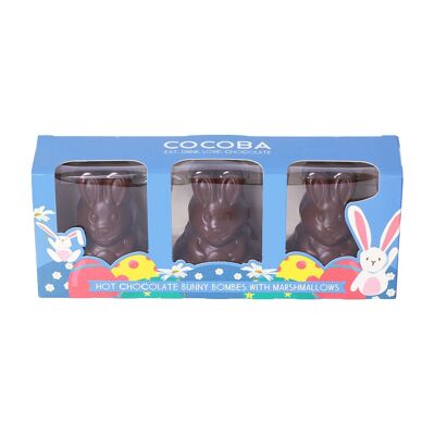 Bombas de chocolate caliente con leche de conejito de Pascua, paquete de 3
