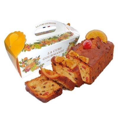 Pastel con frutas confitadas