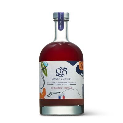 ORGANIC concentrated ginger/hibiscus juice 500ml - NANTES - Alcohol-free