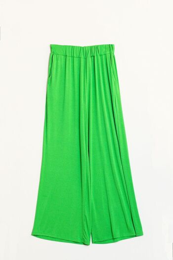 pantalon d'été large en viscose vert 1
