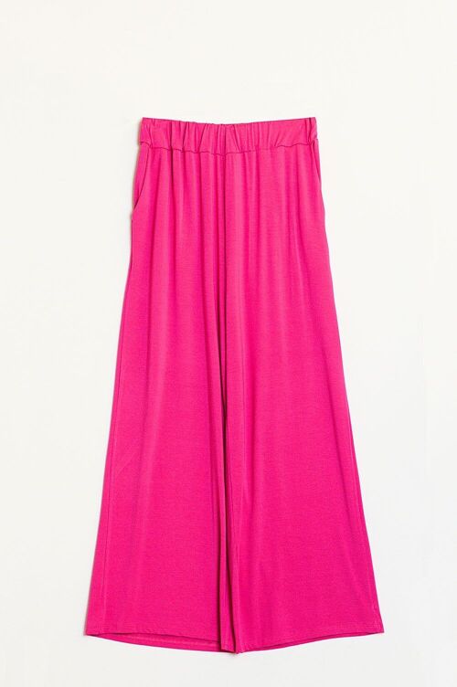 wide viscose summer pants in fucsia