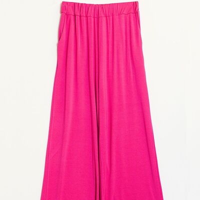 wide viscose summer pants in fucsia