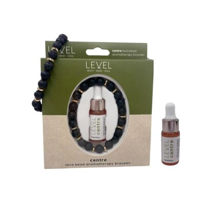 Pulsera de aromaterapia con cuentas de lava con aceites esenciales - Centro