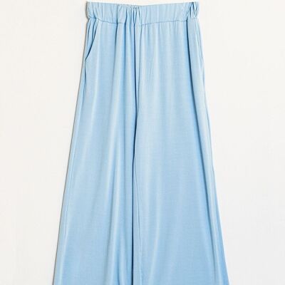 weite Sommerhose aus Viskose in Blau