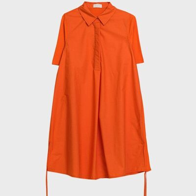 Super übergroßes Kleid mit Rundhalsausschnitt in Orange