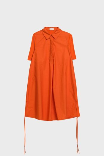 Robe à col rond super oversize en orange 1