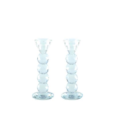 GLASS BALL CANDLE HOLDERS - SET OF 2