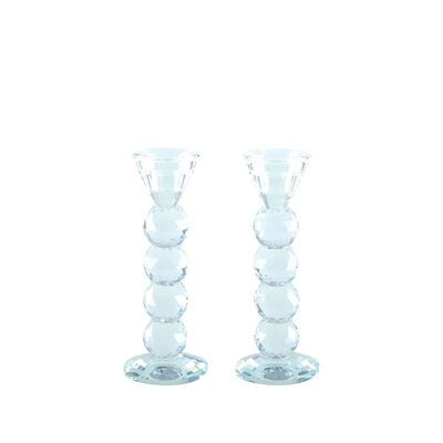 BOUGEOIRS BOULE EN VERRE - LOT DE 2