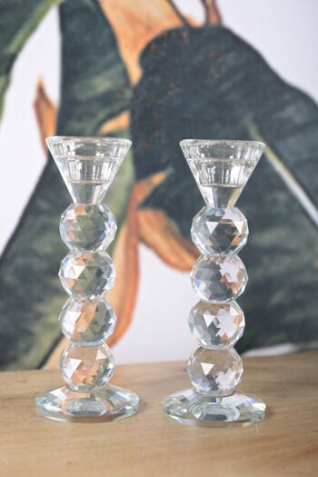 BOUGEOIRS BOULE EN VERRE - LOT DE 2 2