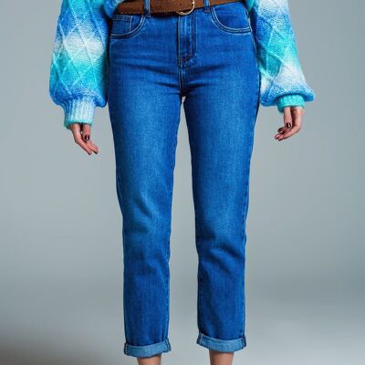 Basic-Jeans mit schmalem Bein aus Stretch-Denim in mittlerer Waschung