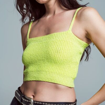 Crop top verde lima con tirantes finos