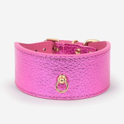 Collar Galgo Metal fucsia