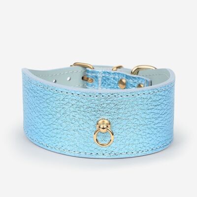 Collar Galgo Metal azul cielo