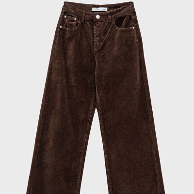 cord pants in dark brown