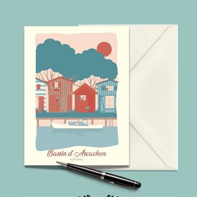 ARCACHON BASIN Le Petit Port Postcard - 15x21cm