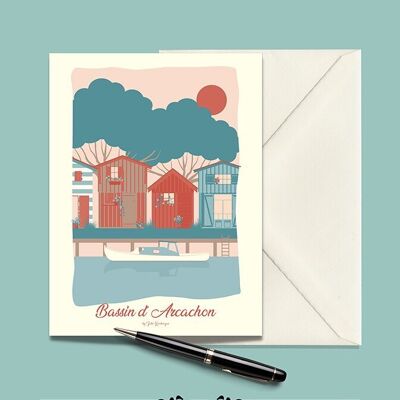 Carte Postale BASSIN D'ARCACHON  Le Petit Port - 15x21cm