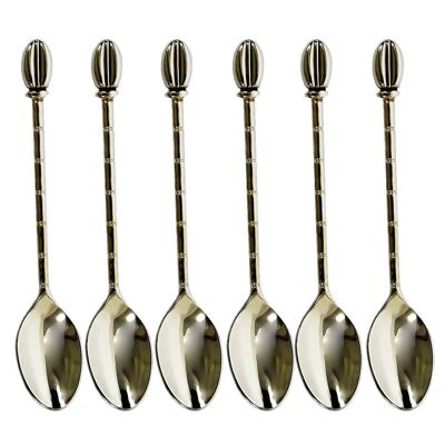 SET OF 6 MOCHA COFFEE BEANS SPOONS