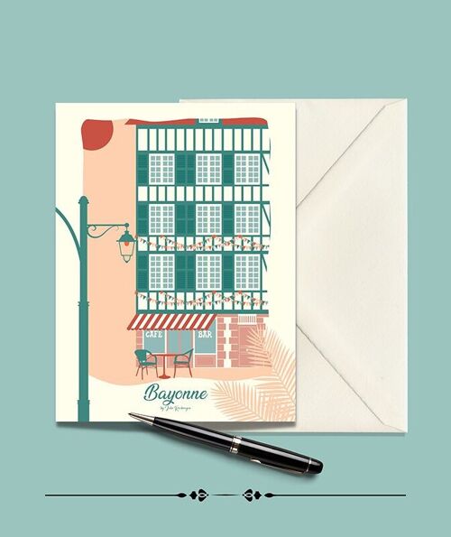 Carte Postale BAYONNE La Terrasse  - 15x21cm