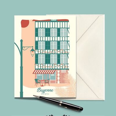 BAYONNE La Terrasse Postkarte – 15x21cm