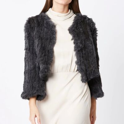 Grey Coney Fur Jacket