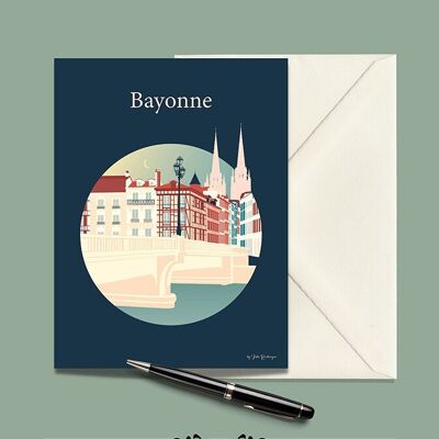 BAYONNE Postkarte Die Heilig-Geist-Brücke – 15x21cm