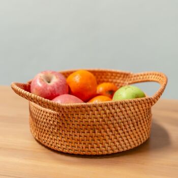 Petit panier de rangement en rotin panier décoratif SUWARI (2 tailles) parfait comme corbeille à pain ou corbeille à fruits 5
