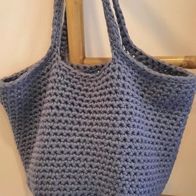 Shopping bag in recycled yarn, with shoulder straps