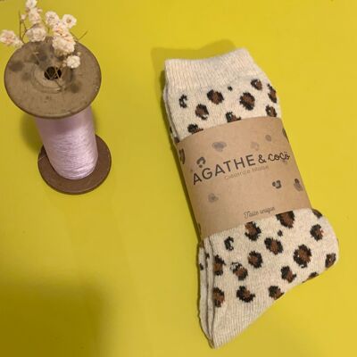 Leopard socks - Beige