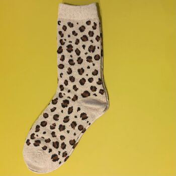 Chaussettes léopard - Taupe 3