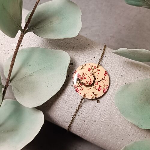 bracelet Saumur – hirondelles et fleurs de cerisier 0737