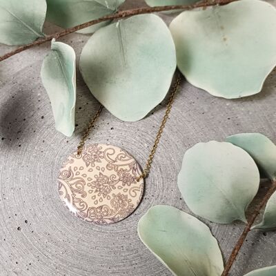 Valençay reversible necklace – floral pattern – 0465