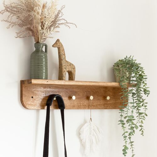 Oak shelf hanger