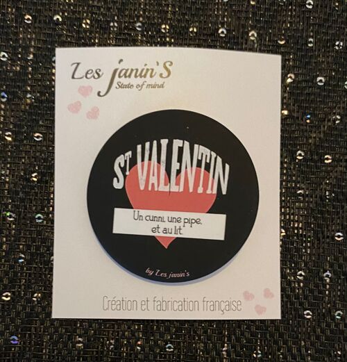 Saint Valentin/Sans Valentin Badge humour pep's et colorés