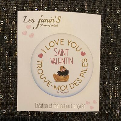 Saint Valentin Badge humour original et coloré!