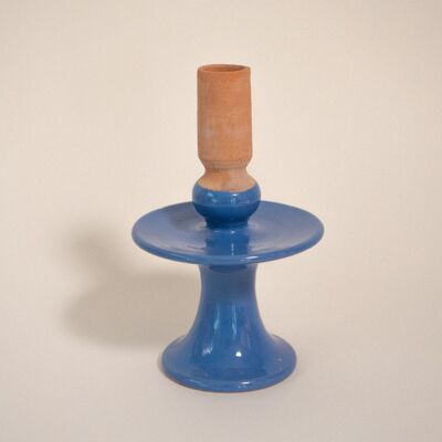 Blue candle holder