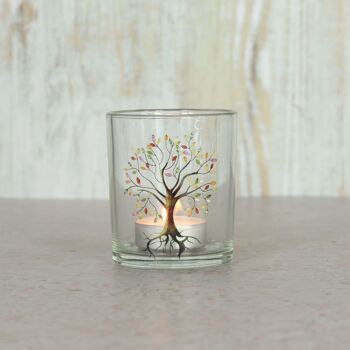 Arbre lanterne en verre, Ø 7 x 8 cm, coloré, 804441 2