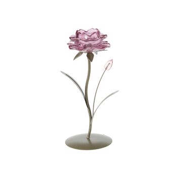 Photophore en verre fleur 1 set, 14 x 10,5 x 25,5 cm, violet, 805707 1