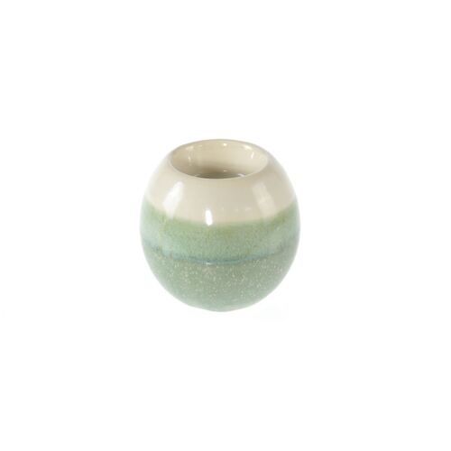 Keramik-Teelichthalter Kugel, Ø 8 x 7,8 cm, grün, 808357