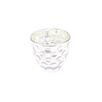 Glas-Windlicht rund, Ø 8 x 7 cm, violett, 812255