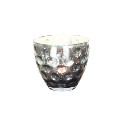 Glas-Windlicht rund, Ø 8 x 7 cm, schwarz, 812309