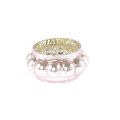 Portavelas de cristal King, Ø 9 x 4,5 cm, rosa, 812316