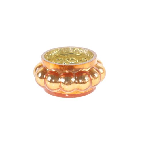 Glas-Teelichthalter King, Ø 9 x 4,5 cm, orange, 812330