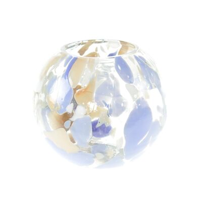 Glas-Windlicht rund, Ø 21 x 18,5 cm, klar/bunt, 812583
