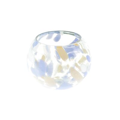 Round glass lantern, Ø 15 x 11 cm, clear/colorful, 812590