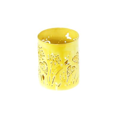 Lanterna in metallo prato estivo S, Ø 8 x 10 cm, smalto giallo, 813269
