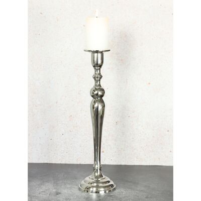 Large aluminum candle holder, Ø 11.5 x 43.5 cm, silver, 815232