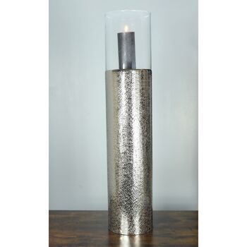 Lanterne en aluminium avec verre, Ø 23 x 60 cm, argent, 817229