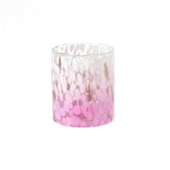 Lanterne en verre, Ø 8 x 9cm, rose, 818189 1