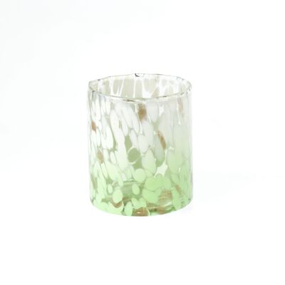 Glass lantern, Ø 8 x 9cm, green, 818202