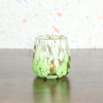 Lanterne en verre, Ø 8 x 8 cm, vert, 818455 2